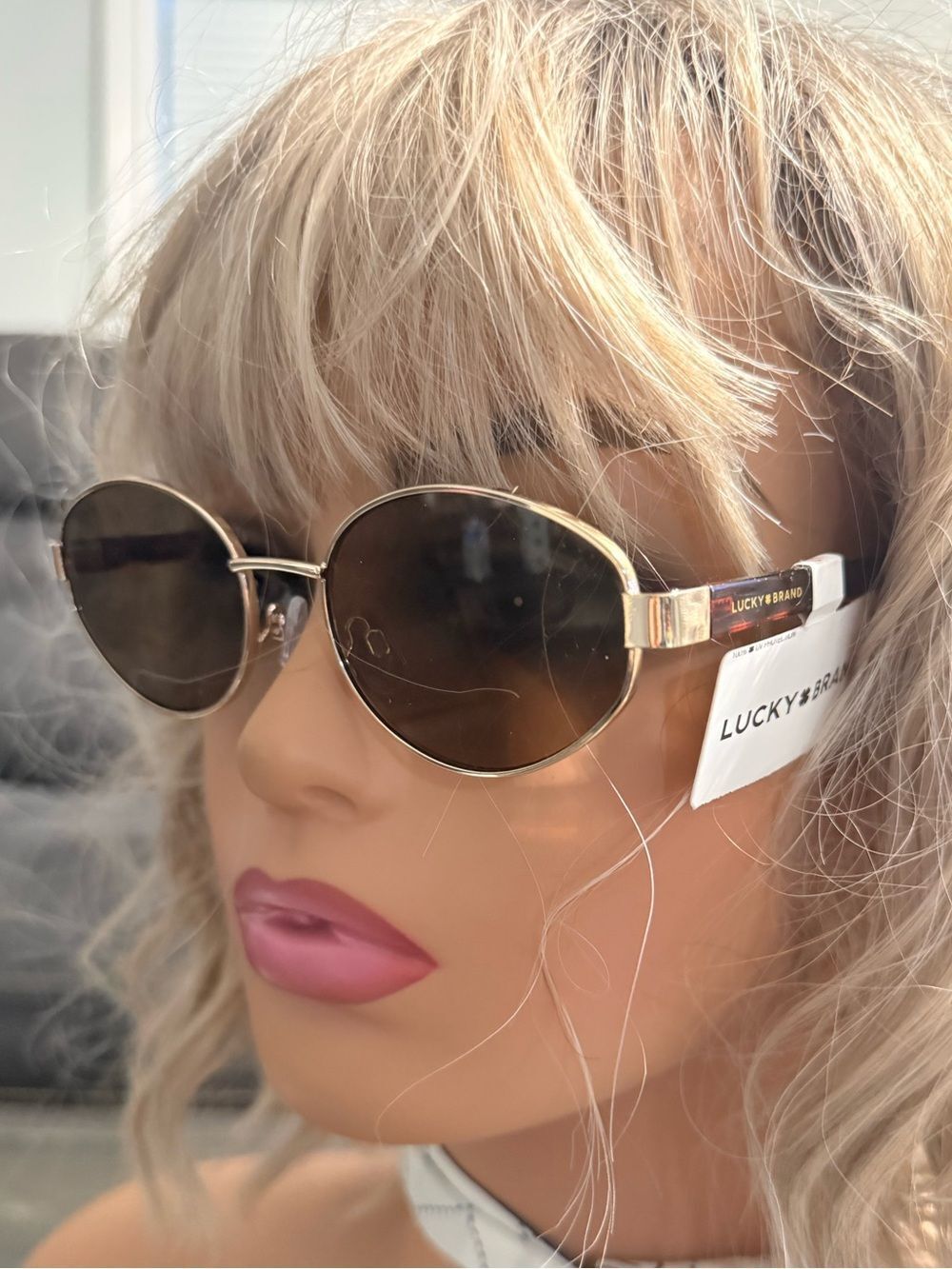 Lucky Brand Oval Sunglasses - Tortoiseshell Arms & Brown Lenses